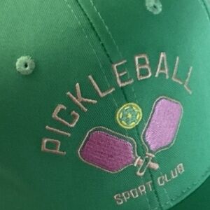 Pickleball Ball cap Adjustable Embroidered Cotton NWT Green Pink
